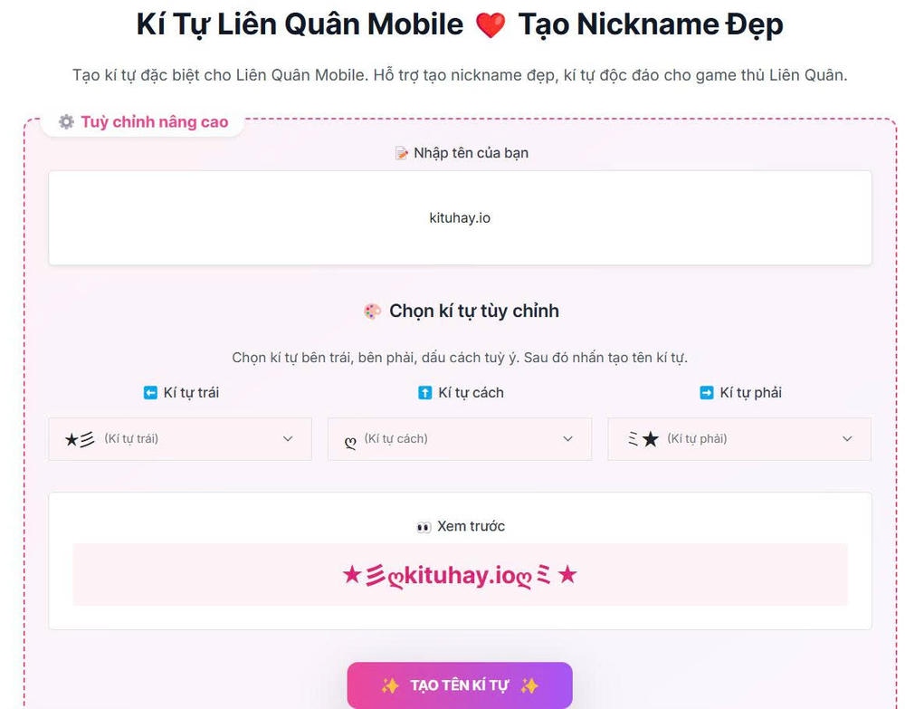 Top tên Liên Quân hot trend đẹp - độc - đỉnh