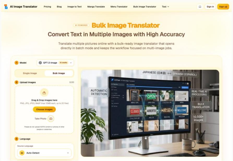 chia ảnh trước khi dịch hàng loạt bằng AI