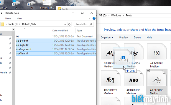 Cách cài font chữ cho máy tính win 7, 8, 10