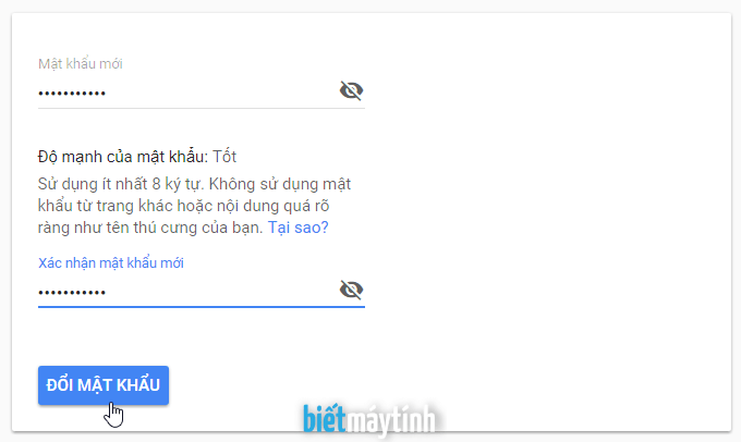 Cách đổi mật khẩu gmail trên máy tính nhanh