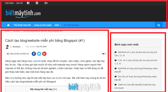 Cách thêm tiện ích (widget) cho Blogspot (#5)