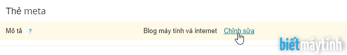 Chỉnh nhận xét, thẻ mô tả trong Blogspot (#2)