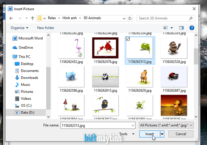 Cách chèn ảnh vào file Word nhanh