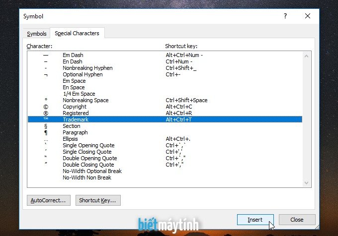 Cách chèn ký tự đặc biệt trong Word, PowerPoint, Excel