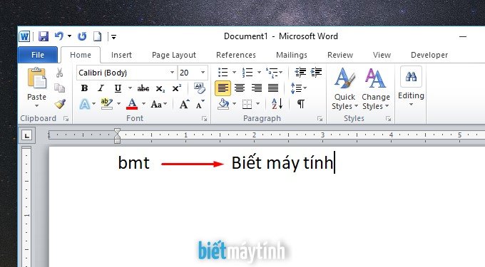 Cách gõ tắt trong Word, Excel, PowerPoint