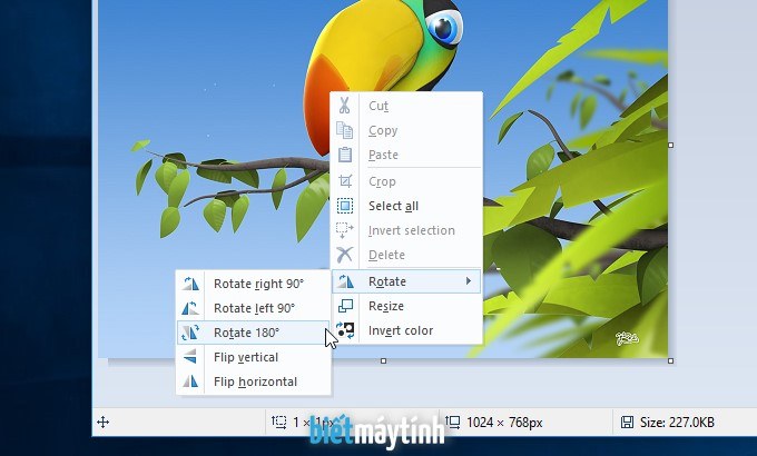 Cách xoay chiều ảnh bằng Paint
