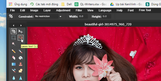 cách làm mờ ảnh phía sau bằng photoshop online