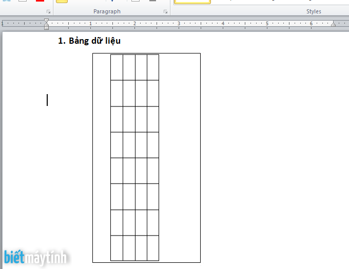 xoay dọc bảng trong word