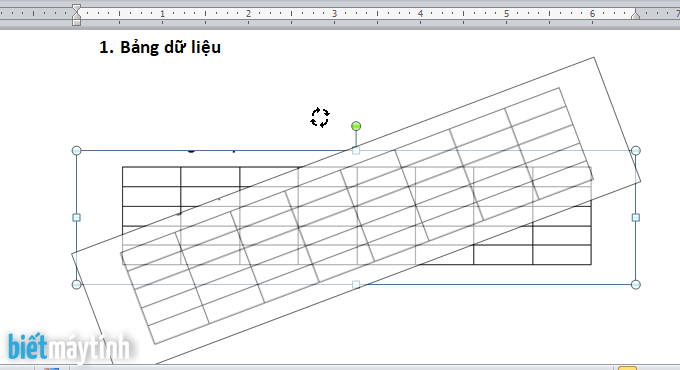 xoay dọc bảng trong word