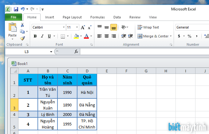 copy bảng từ word sang excel, powerpoint