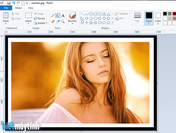 Cách tạo khung ảnh trong Paint