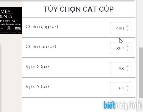 Cắt ảnh bằng cung cụ sửa ảnh trực tuyến