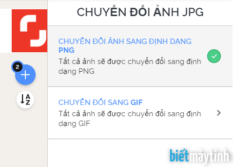 Chuyển JPG sang PNG, GIF trực tuyến