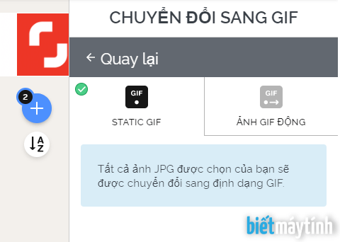 Chuyển JPG sang PNG, GIF trực tuyến