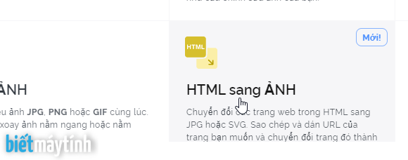 Cách chuyển đổi html sang jpg, svg trực tuyến