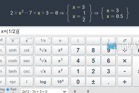 Cách giải phương trình bậc 2 online