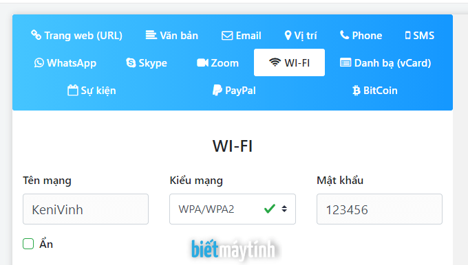 Hướng dẫn tạo mã qr cho wifi trực tuyến