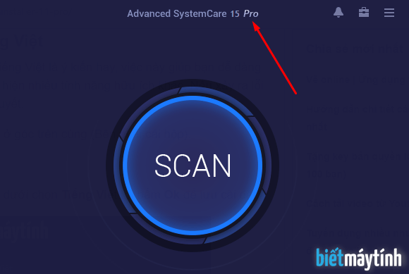 Tặng key bản quyền phần mềm Advanced SystemCare 15 Pro