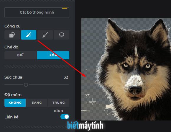 Cách ảnh thông minh, xóa nền tự động trong Edit Ảnh Online