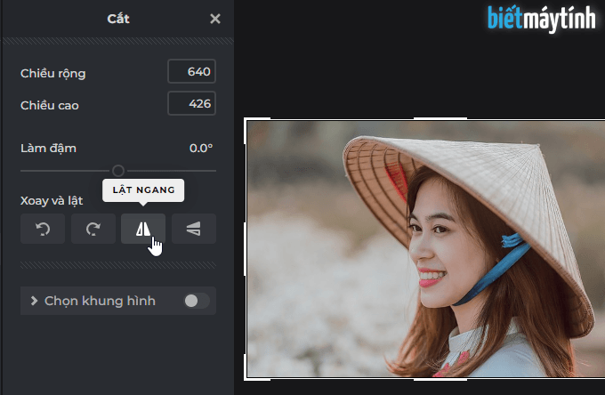 Xoay ảnh online 90 độ, 180 độ, lật ngược ảnh, xoay ảnh trái phải trong Edit Ảnh online