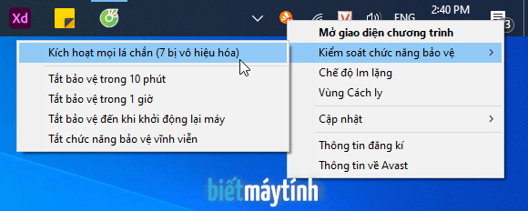 Cách tắt avast free antivirus nhanh chóng