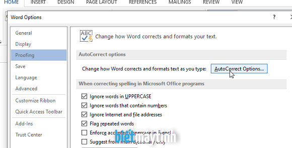 Cách tắt tính năng tự động viết hoa trong Word