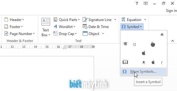 Chèn kí tự phiên âm tiếng Anh trong Word