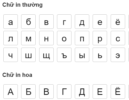 Kí tự chữ cái tiếng Nga đẹp (Привет!)