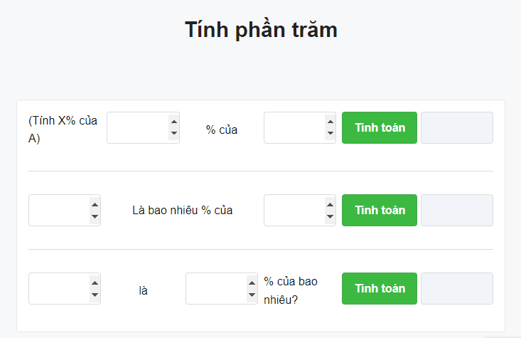 Tính phần trăm online