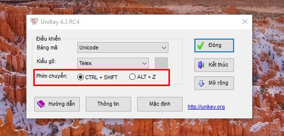 Tổng hợp phím tắt Unikey