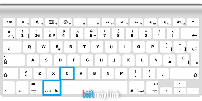 Phím tắt copy , paste, cut trên MacOS