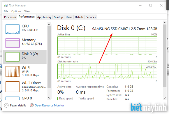 Cách nhận biết máy tính có ổ SSD hay HDD nhanh