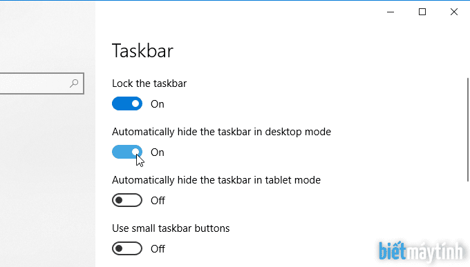 cách Ẩn taskbar Win 10 và Win 11