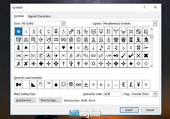 Cách Chèn Ký Tự Đặc Biệt Trong Word, Powerpoint, Excel | Biết Máy Tính