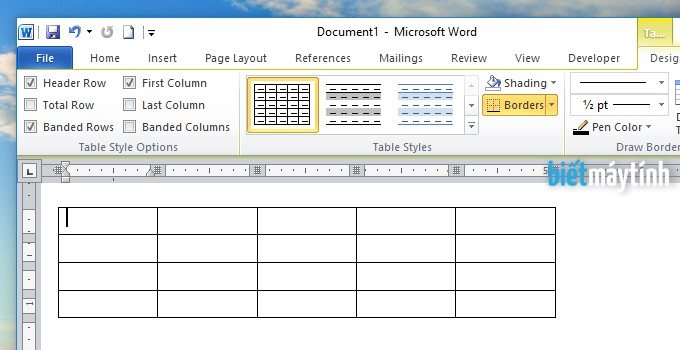 Cách thêm hàng và cột trong bảng Word, PowerPoint | Biết máy tính