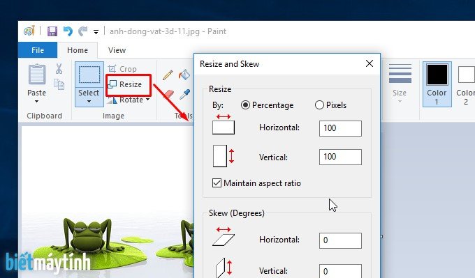 Cách Resize Ảnh Bằng Paint Đơn Giản | Biết Máy Tính