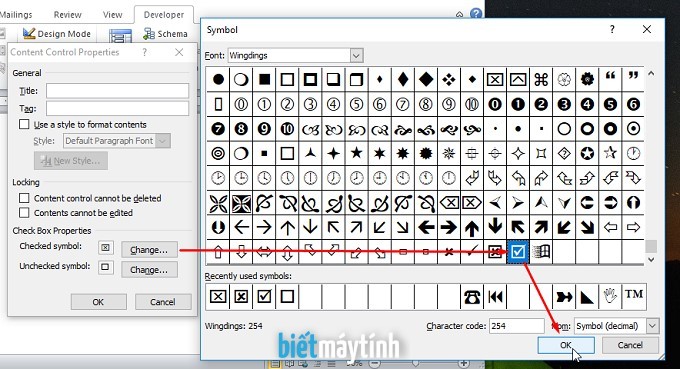 Cách tạo ô tích (checkbox) trong Word chi tiết nhất | Biết máy tính