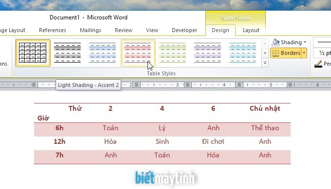 Tô màu nền từ đậm đến nhạt gradient fill cho các đối tượng trong Word   DAMMIO