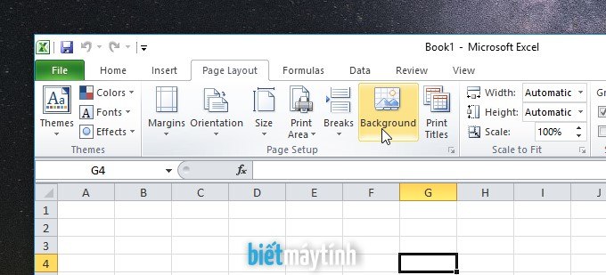 Cách chèn hình nền vào Excel