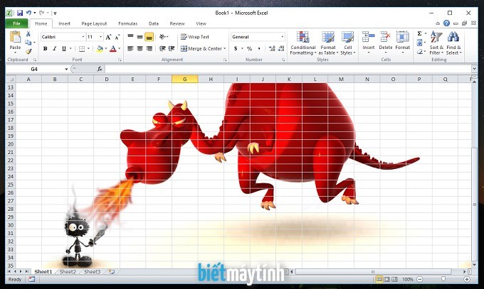 Cách chèn hình nền (background) vào Excel đơn giản | Biết máy tính