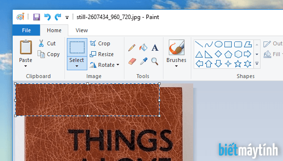 Hướng dẫn xóa chữ trên ảnh bằng Paint | Biết máy tính
