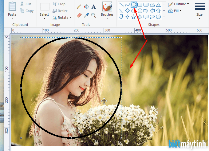 Cắt ảnh hình tròn bằng Paint | How to crop circle in Paint?