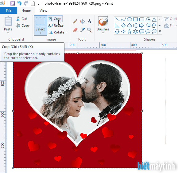 Hướng dẫn ghép ảnh vào khung có sẵn bằng Paint | Biết máy tính