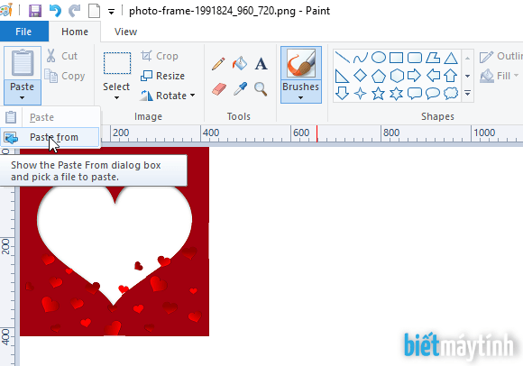 Hướng dẫn ghép ảnh vào khung có sẵn bằng Paint | Biết máy tính