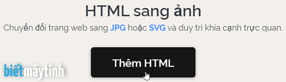 Cách chuyển đổi html sang jpg, svg trực tuyến