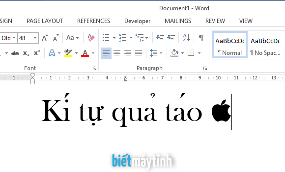 Chèn Biểu Tượng Quả Táo Trong Word | Biết Máy Tính