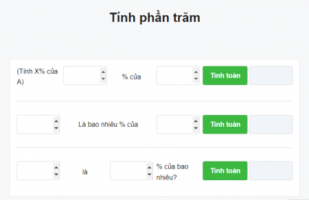TÍnh tỉ lệ phần trăm online