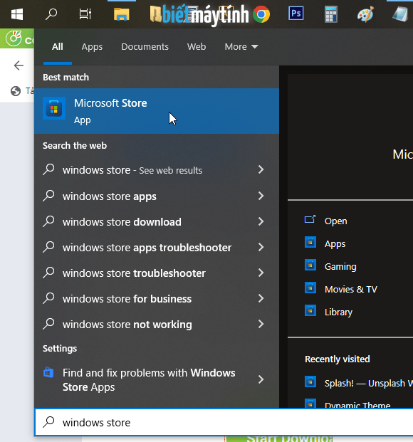 Cách tải phần mềm tại Windows Store
