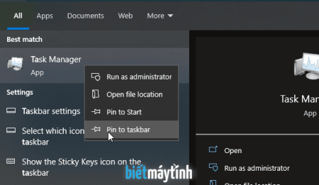 Mở Task Manager bằng phím tắt