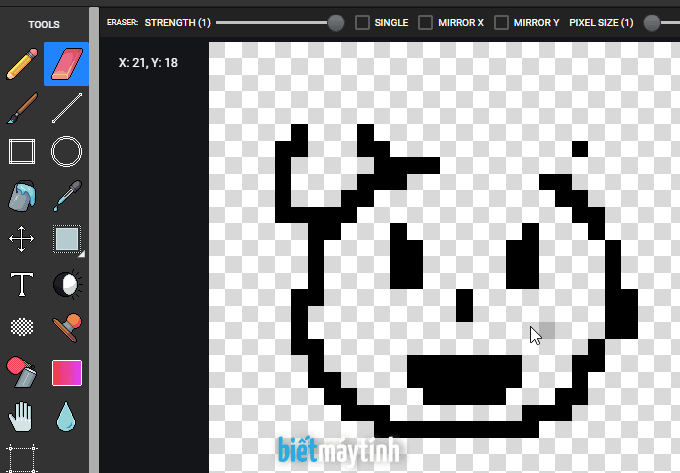 Cách dùng các công cụ vẽ tranh pixel trong Trình vẽ Pixel art